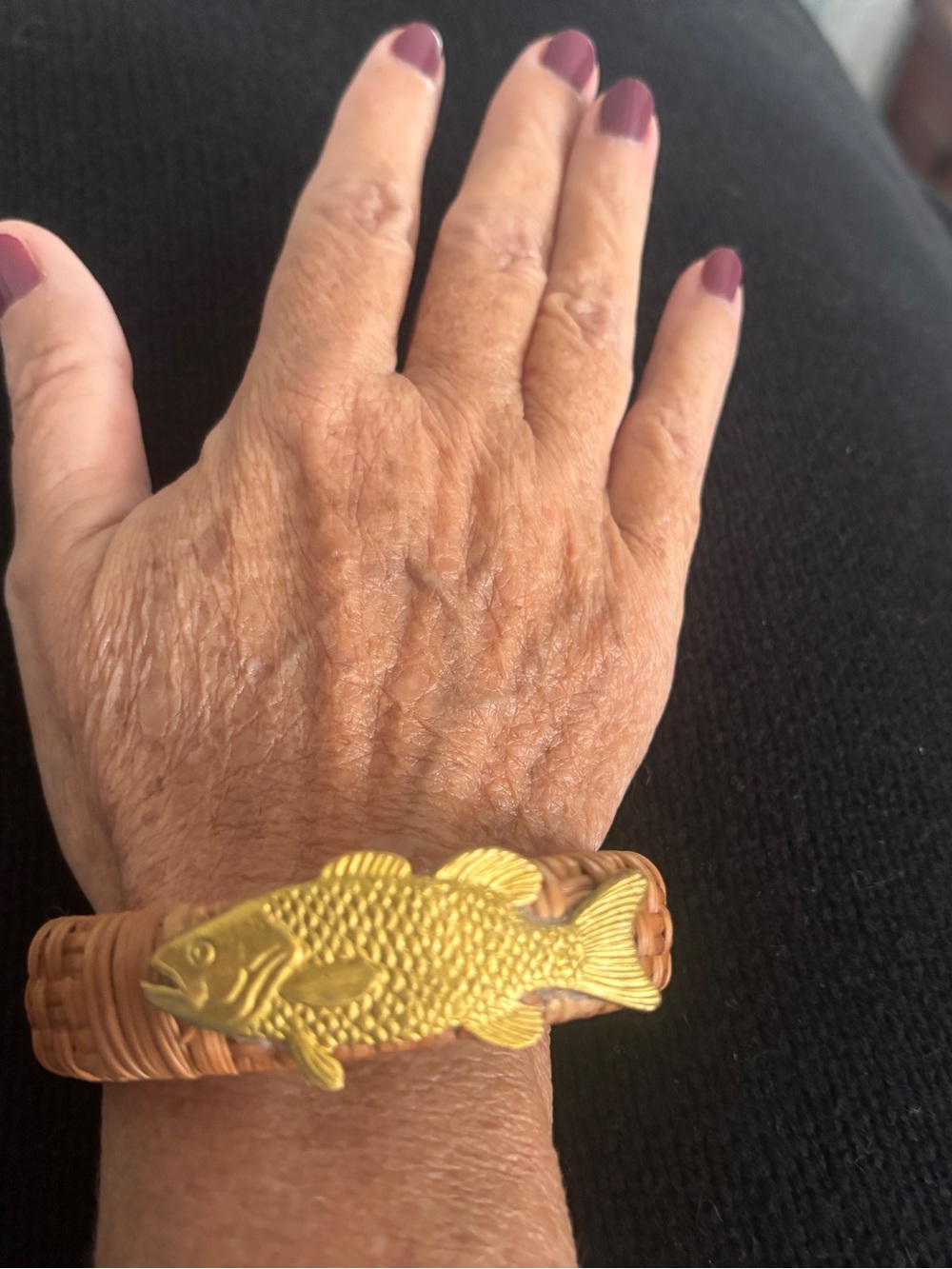 Gold Fish Accent Woven Bracelet -